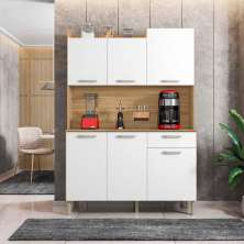 Kit Cozinha 6 Portas e 1 Gaveta Freijó Supremo Genova Kits Paraná