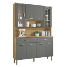 Kit de Cozinha com 8 Portas Turim Freijó Gris