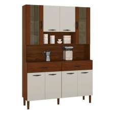 Kit de Cozinha com 8 Portas Turim Off White Nogueira