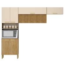 Kit de Cozinha com 9 Portas Nuremberga Freijó Vanilla Ripado