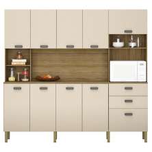 Kit de Cozinha com 9 Portas e 2 Gavetas Budapeste Vanilla
