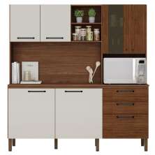 Kit de Cozinha com Tampo  Lyon Ripado Off White