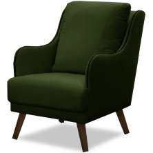 Poltrona para Sala Decorativa c/ Tachas Sarah Veludo Verde