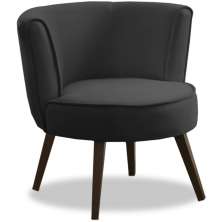 Poltrona para Sala e Escritório Decorativa Lara Veludo Cinza