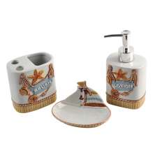 Kit de Banheiro com 3 Peças Gabinetto Marrom e Branco