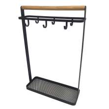 Suporte para Talheres e Xícaras Buffet Preto e Marrom