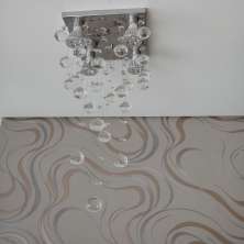 Lustre Chuva de Cristais Inox Espelhado para Quarto 70cm