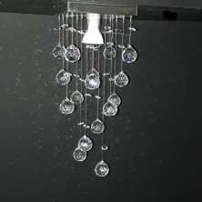 Lustre Chuva de Cristais para Corredor 35cm