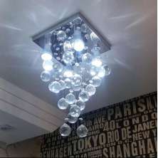 Lustre de Cristais Espiral para Sala de Jantar e Sala de Estar 50cm