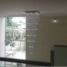 Lustre de Cristais Inox Espelhado para Salão de Festas e Vão de Escadas 360 cm