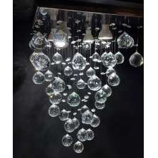Lustre de Cristais Inox Espelhado para Sala de Jantar, Sala de Estar, Escritório e Quarto 40 cm