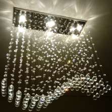 Lustre de Cristais Legitimo Ondular para Sala de Jantar e Sala de Estar 80cm