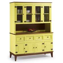 Arca e Oratório   8 Portas e 4 Gavetas - Madeira Maciça - AMARELO LEMON