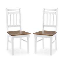 Conjunto De 2 Cadeiras de Madeira Maciça BRANCO