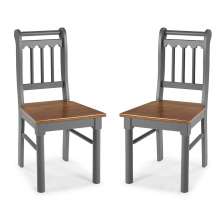 Conjunto De 2 Cadeiras de Madeira Maciça CINZA