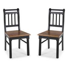 Conjunto De 2 Cadeiras de Madeira Maciça PRETO