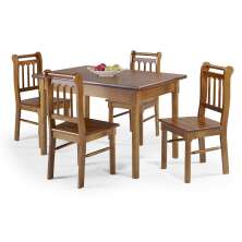 Conjunto Sala de Jantar e Cozinha Com 4 Cadeiras Madeira Maciça MEL