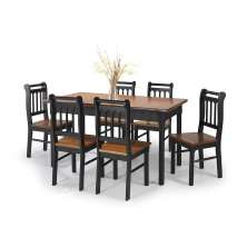 Conjunto Sala de Jantar e Cozinha Com 6 Cadeiras Madeira Maciça PRETO