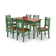 Conjunto Sala de Jantar e Cozinha Com 6 Cadeiras Madeira Maciça VERDE