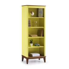 Estante de Madeira Maciça  4 Prateleiras - Amarelo Lemon