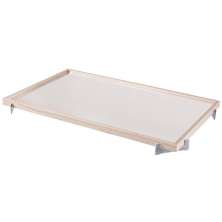 Bandeja Espelhada Gala MDF Laminado Ártico Pés em Metal Cromado