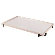 Bandeja Espelhada Gala MDF Laminado Ártico Pés em Metal Preto