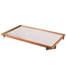 Bandeja Espelhada Gala MDF Laminado Castanho Pés em Metal Grafite