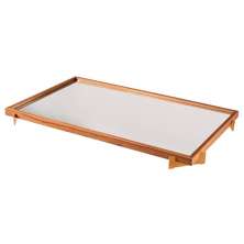 Bandeja Espelhada Gala MDF Laminado Castanho Pés em Metal Ouro