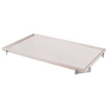 Bandeja Espelhada Gala MDF Laqueado Off White Pés Metal Cromado