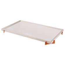 Bandeja Espelhada Gala MDF Laqueado Off White Pés em Metal Cobre