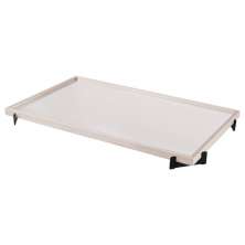 Bandeja Espelhada Gala MDF Laqueado Off White Pés em Metal Preto
