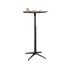 Mesa Bistrô Elegance Preto com Base Metal Preto