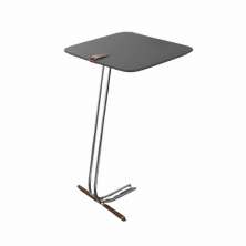 Mesa de Apoio para Sofá Concreto com Base em Metal Cromado