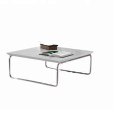 Mesa de Centro Munique 70x70 cm Branco com Base Cromada