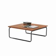 Mesa de Centro Munique 70x70 cm Castanho com Base Preta
