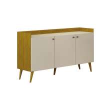 Buffet Clara 3 Portas Leifer Moveis Freijó/Off White