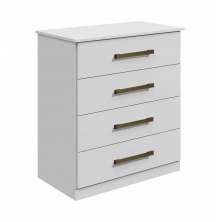 Cômoda 4 Gavetas Rubi Bronze Leifer Móveis Branco
