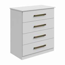 Cômoda Rubi Bronze 4 Gavetas Leifer Branco