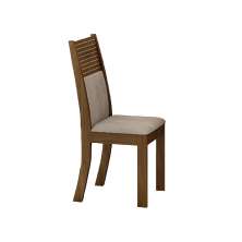 Cadeira Havai Premium Pe MDF Moveis Leifer Braúna, Pena Palha