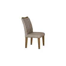 Cadeira Larissa Premium MDF Moveis Leifer Braúna, Pena Palha