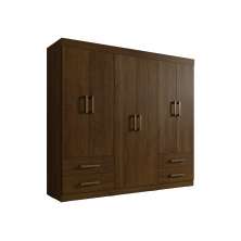 Guarda Roupa Recife New 6 Portas 4 Gavetas Leifer Braúna