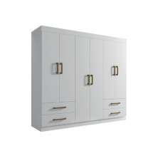 Guarda Roupa Recife New 6 Portas 4 Gavetas Leifer Branco