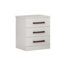 Mesa De Cabeceira 3 Gavetas Rubi Bronze Leifer Moveis Branco