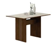 Mesa de Jantar 1,20m para 4 Cadeiras Florença New Leifer Moveis CADEIRAS NÃO INCLUSAS Braúna/Off White