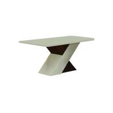 Mesa de Jantar 6 Lugares Tampo Copo MDF/Vidro Ilheus 1,60m Leifer Moveis CADEIRAS NÃO INCLUSAS Braúna/Off White, Copo com vidro