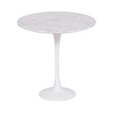 Mesa Saarinen Lateral Carrara 51cm - Base Branca