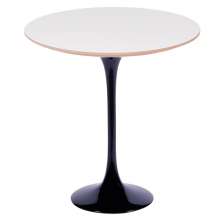 Mesa Saarinen Lateral Fórmica Branca 51cm - Base Preta