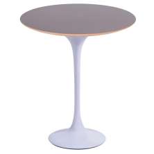 Mesa Saarinen Lateral Fórmica Preta 51cm - Base Branca