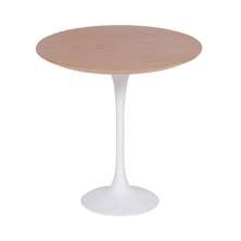 Mesa Saarinen Lateral Oval Freijó 57x38cm - Base Branca