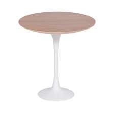 Mesa Saarinen Lateral Oval Imbuia 57x38cm - Base Branca